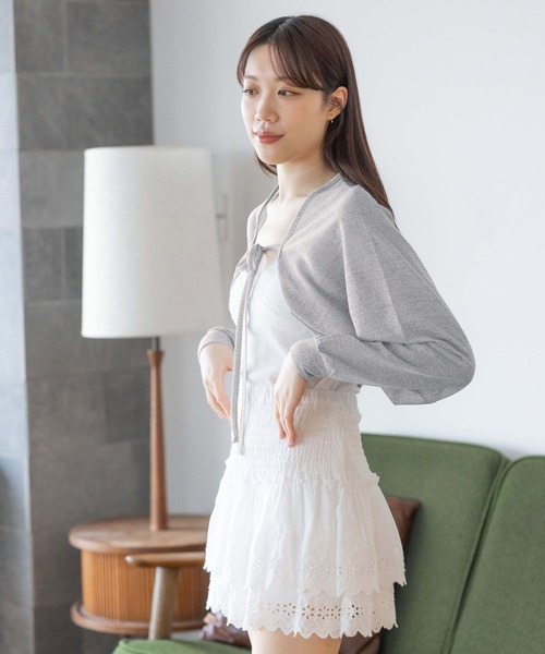 3.3 Field Trip （3.3フィールドトリップ）の「3.3 Field Trip／リボンボレロカーディガン（カーディガン/ボレロ・レディース・ブルー/グレー/ブラック・FREE）」の15枚目の写真