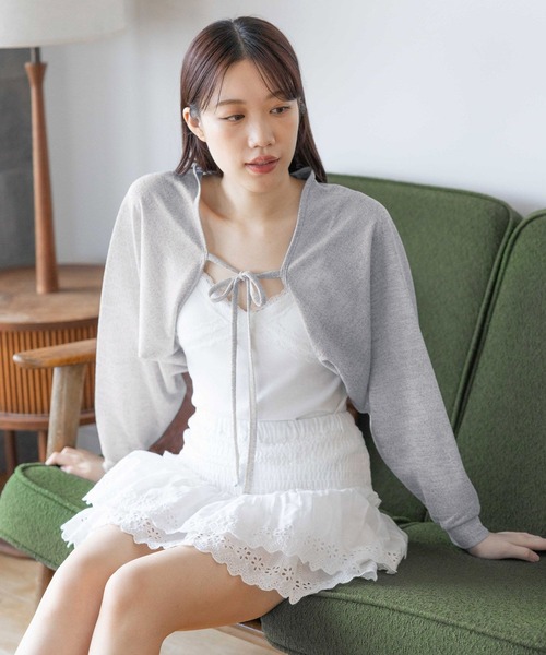 3.3 Field Trip （3.3フィールドトリップ）の「3.3 Field Trip／リボンボレロカーディガン（カーディガン/ボレロ・レディース・ブルー/グレー/ブラック・FREE）」の16枚目の写真