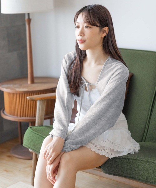 3.3 Field Trip （3.3フィールドトリップ）の「3.3 Field Trip／リボンボレロカーディガン（カーディガン/ボレロ・レディース・ブルー/グレー/ブラック・FREE）」の17枚目の写真