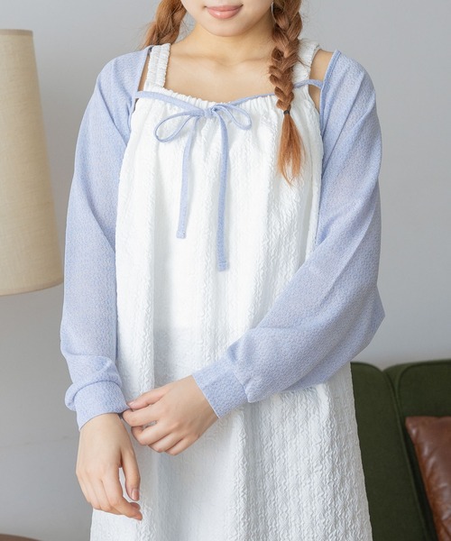 3.3 Field Trip （3.3フィールドトリップ）の「3.3 Field Trip／リボンボレロカーディガン（カーディガン/ボレロ・レディース・ブルー/グレー/ブラック・FREE）」の10枚目の写真