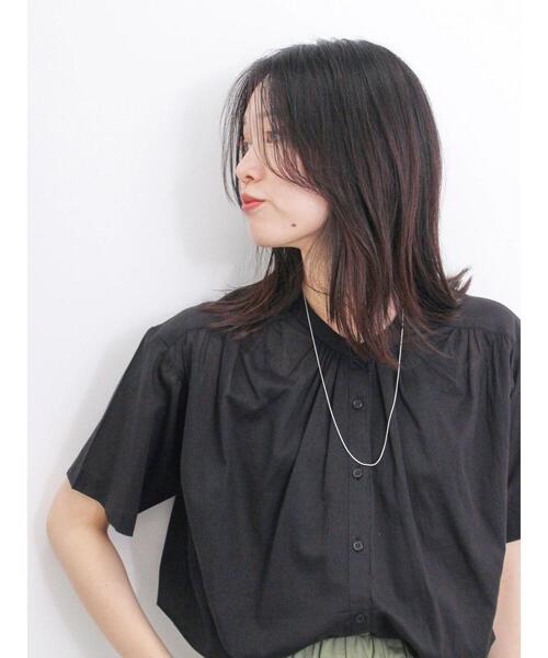 Samansa Mos2 blue（サマンサモスモスブルー）の「【Made in India】ボイルギャザーブラウス（シャツ/ブラウス・レディース・ブルー/グリーン/カーキ/ブラック・F）」の2枚目の写真