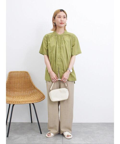 Samansa Mos2 blue（サマンサモスモスブルー）の「【Made in India】ボイルギャザーブラウス（シャツ/ブラウス・レディース・ブルー/グリーン/カーキ/ブラック・F）」の22枚目の写真