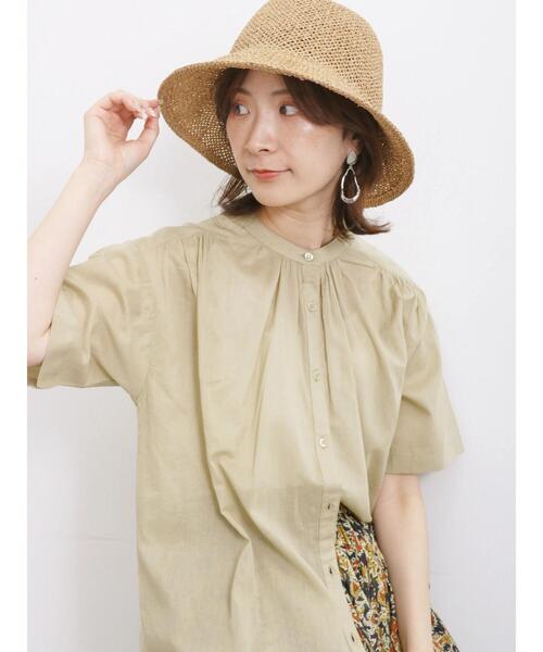 Samansa Mos2 blue（サマンサモスモスブルー）の「【Made in India】ボイルギャザーブラウス（シャツ/ブラウス・レディース・ブルー/グリーン/カーキ/ブラック・F）」の20枚目の写真