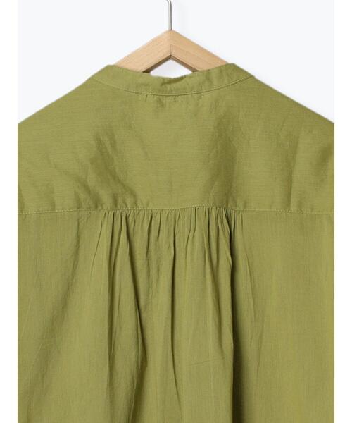 Samansa Mos2 blue（サマンサモスモスブルー）の「【Made in India】ボイルギャザーブラウス（シャツ/ブラウス・レディース・ブルー/グリーン/カーキ/ブラック・F）」の10枚目の写真