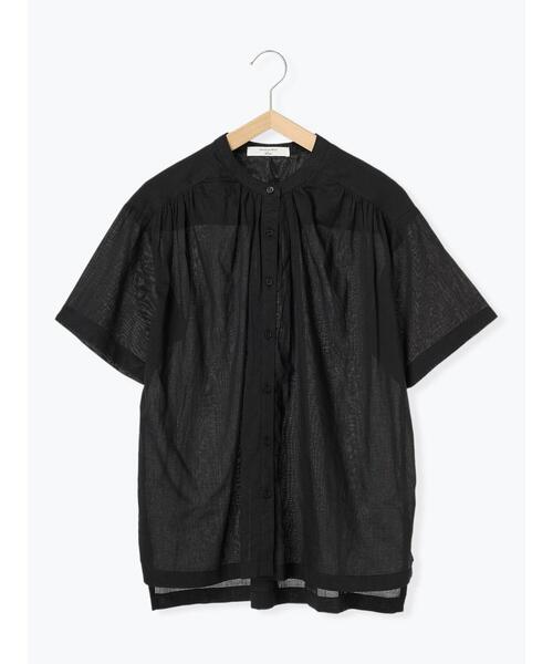 Samansa Mos2 blue（サマンサモスモスブルー）の「【Made in India】ボイルギャザーブラウス（シャツ/ブラウス・レディース・ブルー/グリーン/カーキ/ブラック・F）」の5枚目の写真