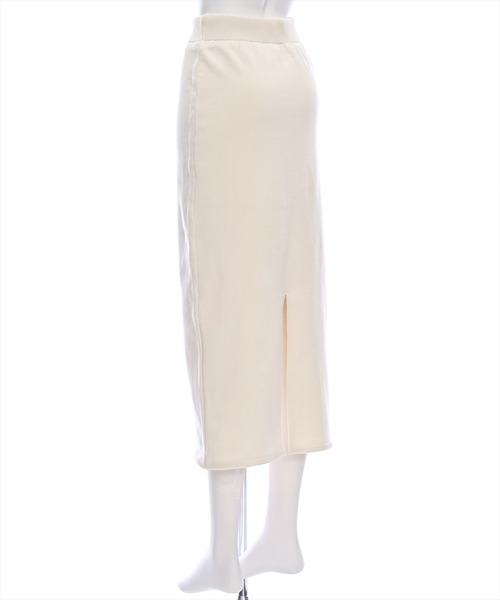 clear（クリア）の「ニットアイラインスカート [着回し シンプル]≪2024AW新作≫（スカート・レディース・ブラック/アイボリー・S/M）」の8枚目の写真