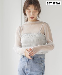 mysty woman | ラメプリーツビスチェSET　140919(Tシャツ/カットソー)