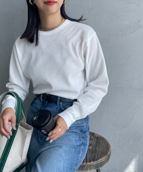 HEALTHKNIT/ヘルスニット] 別注 クルーネック ワッフルボーダーT