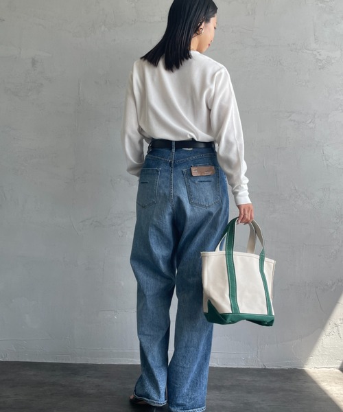 Healthknit（ヘルスニット）の「[HEALTHKNIT/ヘルスニット] 別注 クルーネック ワッフルボーダーTシャツ（Tシャツ/カットソー・レディース・ブルー/ホワイト/ブラック系/レッド/ブラック・F）」の14枚目の写真