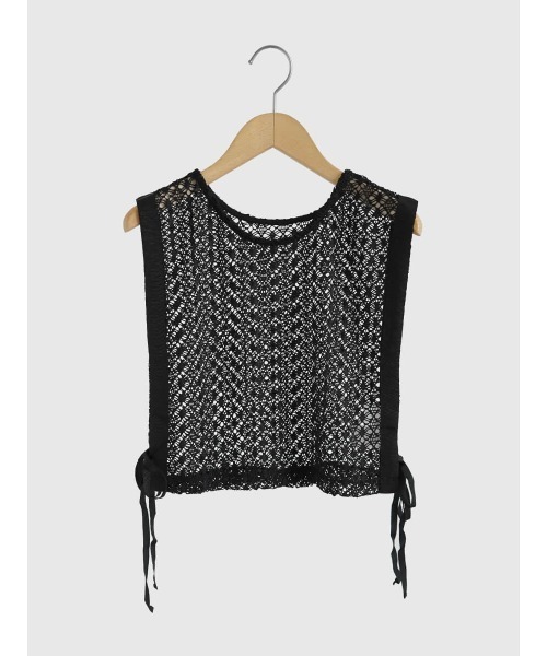 FIKA.(フィーカ)の「Ribbon open work knit vest(ベスト・レディース・オフホワイト/ブラック・MEDIUM)」の13枚目の写真