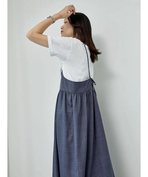 Samansa Mos2 blue（サマンサモスモスブルー）の「リネンライクキャミワンピース（ワンピース・レディース・ブラック/ブラウン/ネイビー・F）」の16枚目の写真