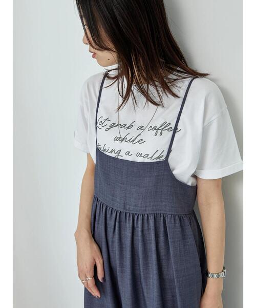 Samansa Mos2 blue（サマンサモスモスブルー）の「リネンライクキャミワンピース（ワンピース・レディース・ブラック/ブラウン/ネイビー・F）」の20枚目の写真