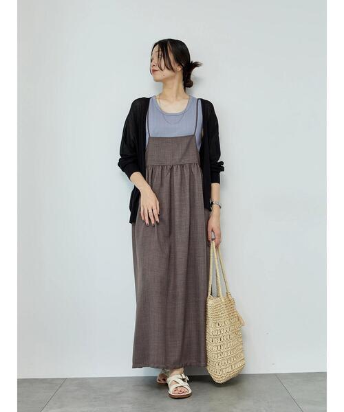 Samansa Mos2 blue（サマンサモスモスブルー）の「リネンライクキャミ