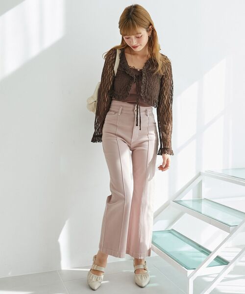 MAJESTIC LEGON（マジェスティックレゴン）の「レースカーデ×リボンインナーセット（Tシャツ/カットソー・レディース・ブラウン/ブラック/アイボリー/ホワイト系その他2・MEDIUM）」の10枚目の写真