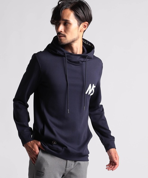 NICOLE CLUB FOR MEN（ニコルクラブフォーメン）の「【NICOLE SPORTS】サガラ刺繍プルオーバーパーカー（パーカー・メンズ・ブラック/カーキ/オフホワイト/ネイビー・MEDIUM/LARGE/X-LARGE）」の4枚目の写真