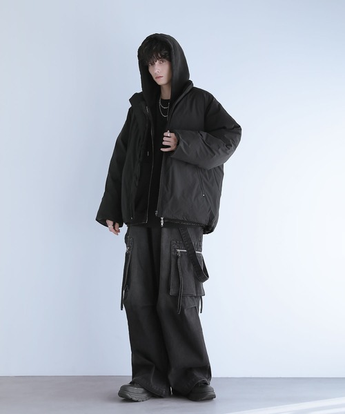 【LILL】中綿ハイネックルーズスリーブパデッドジャケット セール】【700フィルパワー】中綿ハイネックルーズスリーブパデッド