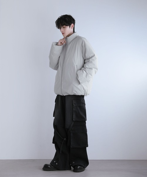 【LILL】中綿ハイネックルーズスリーブパデッドジャケット セール】【700フィルパワー】中綿ハイネックルーズスリーブパデッド