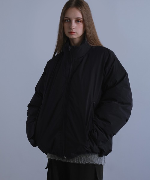 LILL（リル）の「【700フィルパワー】中綿ハイネックルーズスリーブパデッドジャケット（ダウンジャケット/コート・メンズ・ブラック/ライトグレー・XL/L/M/S）」の7枚目の写真