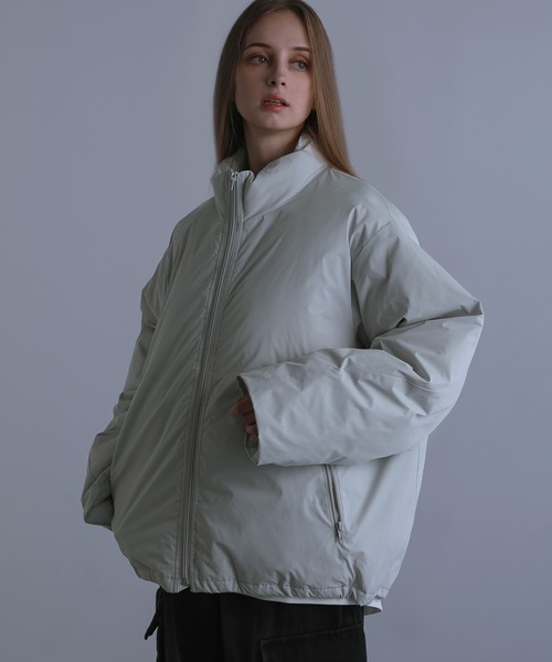 LILL（リル）の「【700フィルパワー】中綿ハイネックルーズスリーブパデッドジャケット（ダウンジャケット/コート・メンズ・ブラック/ライトグレー・XL/L/M/S）」の18枚目の写真