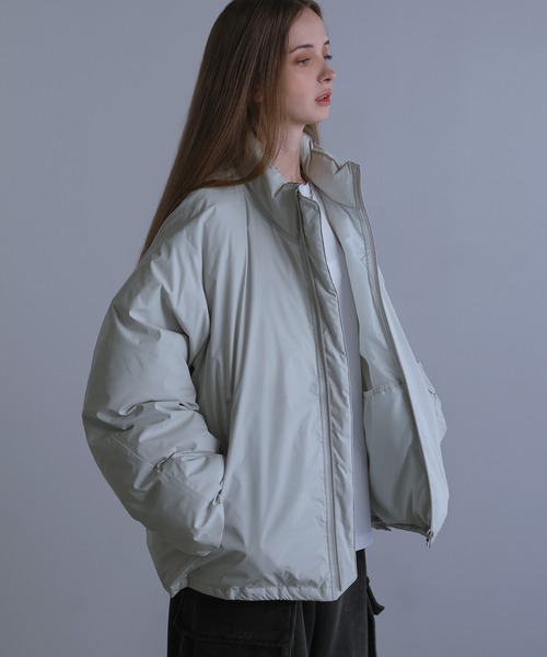 LILL（リル）の「【700フィルパワー】中綿ハイネックルーズスリーブパデッドジャケット（ダウンジャケット/コート・メンズ・ブラック/ライトグレー・XL/L/M/S）」の21枚目の写真