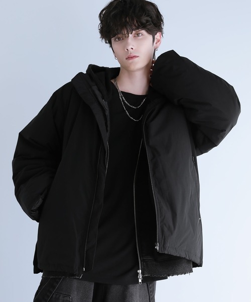 セール】【700フィルパワー】中綿ハイネックルーズスリーブパデッド