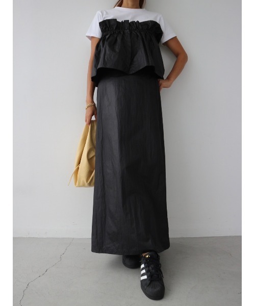 TRUNC(トランクエイティーエイト)の「3WAY Pearl Taffeta Skirt(スカート・レディース・ブラック/グレー・FREE)」の6枚目の写真