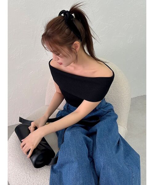 dazzlin（ダズリン）の「【C】センターパーツホックワイドパンツ（デニムパンツ・レディース・ブルー/インディゴブルー・SMALL/MEDIUM）」の16枚目の写真
