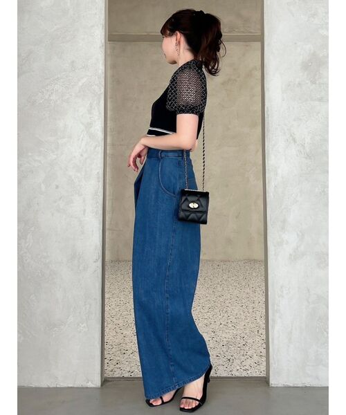 dazzlin（ダズリン）の「【C】センターパーツホックワイドパンツ（デニムパンツ・レディース・ブルー/インディゴブルー・SMALL/MEDIUM）」の13枚目の写真
