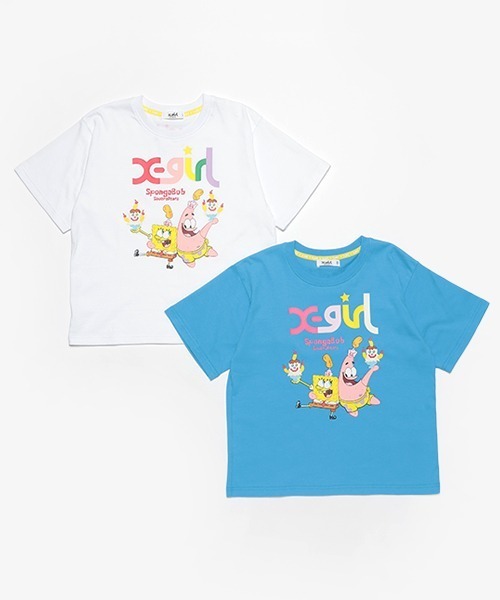 X-girl Stages（エックスガールステージス）の「【スポンジ・ボブ】半袖Tシャツ（Tシャツ/カットソー・キッズ・オフホワイト/ブルー・120cm/110cm/100cm/90cm/140cm/130cm）」の10枚目の写真