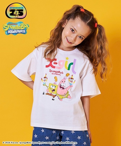 X-girl Stages（エックスガールステージス）の「【スポンジ・ボブ】半袖Tシャツ（Tシャツ/カットソー・キッズ・オフホワイト/ブルー・120cm/110cm/100cm/90cm/140cm/130cm）」の16枚目の写真