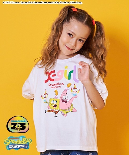 X-girl Stages（エックスガールステージス）の「【スポンジ・ボブ】半袖Tシャツ（Tシャツ/カットソー・キッズ・オフホワイト/ブルー・120cm/110cm/100cm/90cm/140cm/130cm）」の15枚目の写真