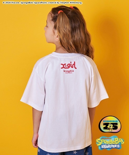 X-girl Stages（エックスガールステージス）の「【スポンジ・ボブ】半袖Tシャツ（Tシャツ/カットソー・キッズ・オフホワイト/ブルー・120cm/110cm/100cm/90cm/140cm/130cm）」の14枚目の写真