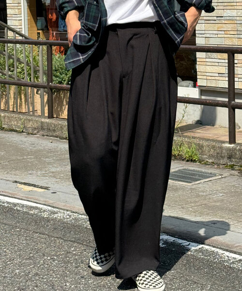 CIAOPANIC（チャオパニック）の「スーパータックワイドスラックス（スラックス・レディース・ネイビー/ブラック/チャコールグレー/ブラウン/アイボリー/グレー・LARGE/MEDIUM/38/40）」の21枚目の写真