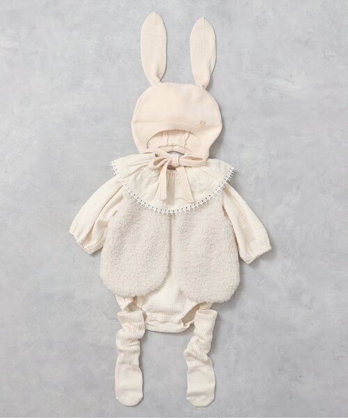 apres les cours(アプレレクール)の「つけ襟付きボディスーツ(ロンパース・キッズ・ブラック/アイボリー・70/80)」の19枚目の写真