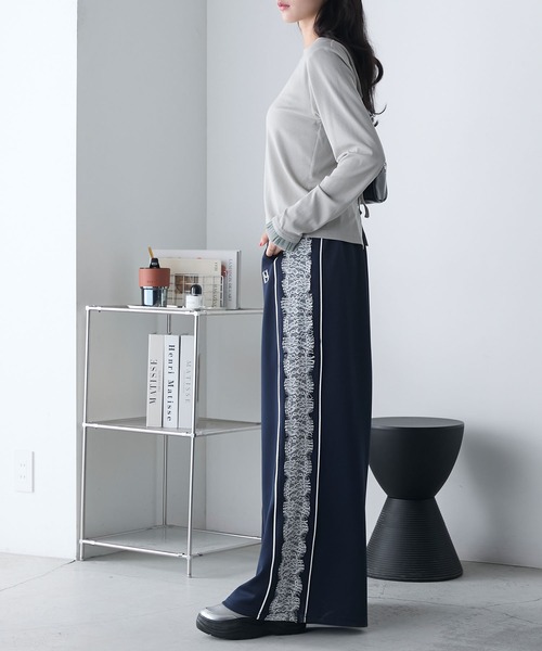 IENA クリアジャージートラックパンツ ☆イエナ☆クリアジャージートラックパンツ ネイビー新品