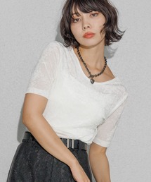 PAGEBOY | シアーベロアルーズネックショートスリーブ(Tシャツ/カットソー)