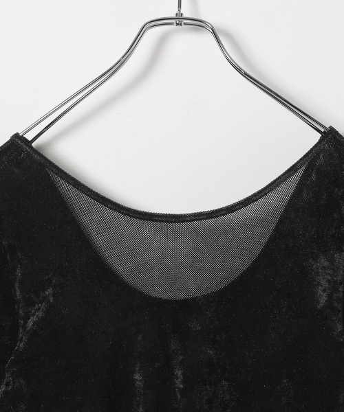 PAGEBOY(ページボーイ)の「シアーベロアルーズネックショートスリーブ(Tシャツ/カットソー・レディース・モカ/ブラウン/オフホワイト/ブラック・FREE)」の5枚目の写真