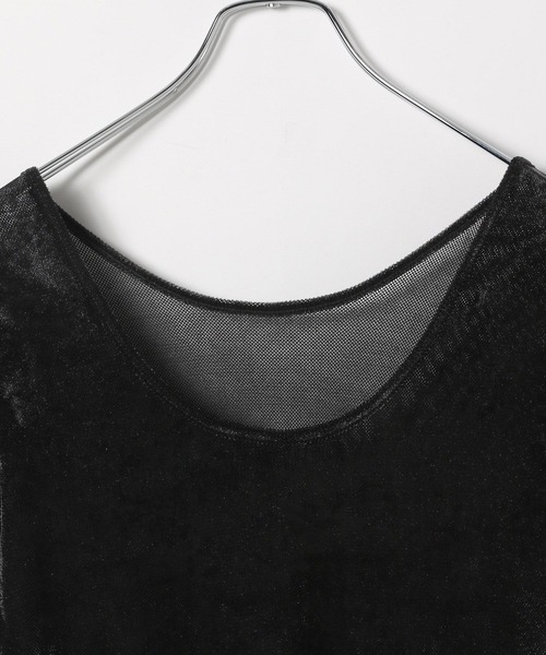 PAGEBOY(ページボーイ)の「シアーベロアルーズネックショートスリーブ(Tシャツ/カットソー・レディース・モカ/ブラウン/オフホワイト/ブラック・FREE)」の6枚目の写真