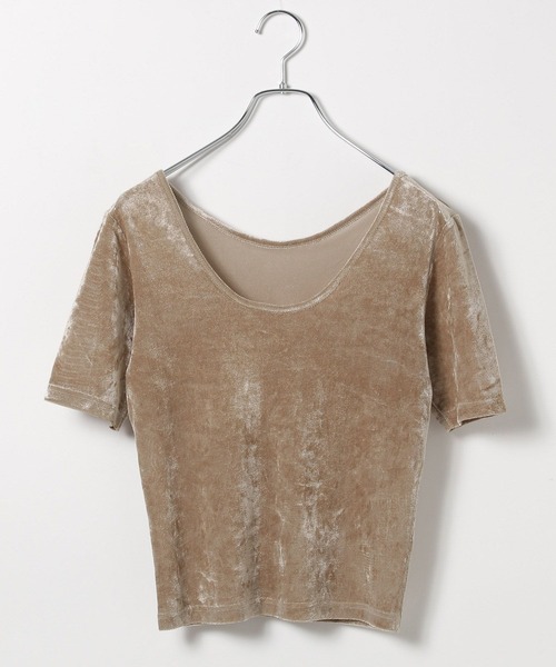 PAGEBOY(ページボーイ)の「シアーベロアルーズネックショートスリーブ(Tシャツ/カットソー・レディース・モカ/ブラウン/オフホワイト/ブラック・FREE)」の14枚目の写真