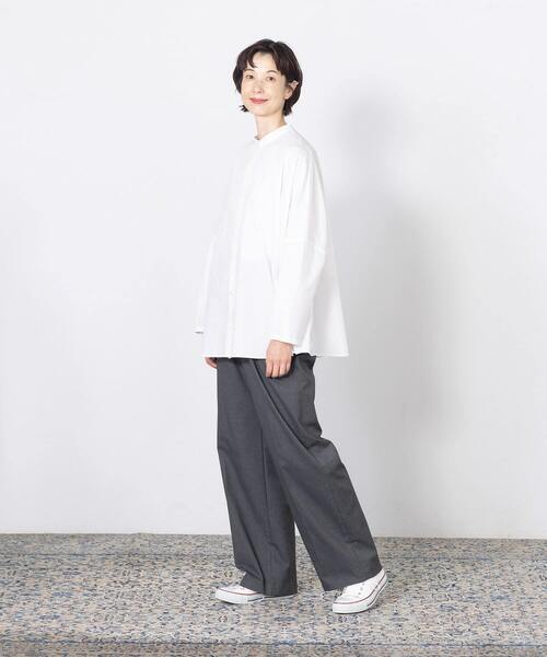 conges payes ADIEU TRISTESSE(コンジェ ペイエ アデュートリステス)の「香菜子さんコラボレーションシャツ(シャツ/ブラウス・レディース・グレイッシュベージュ/ブルー/ホワイト・38)」の9枚目の写真