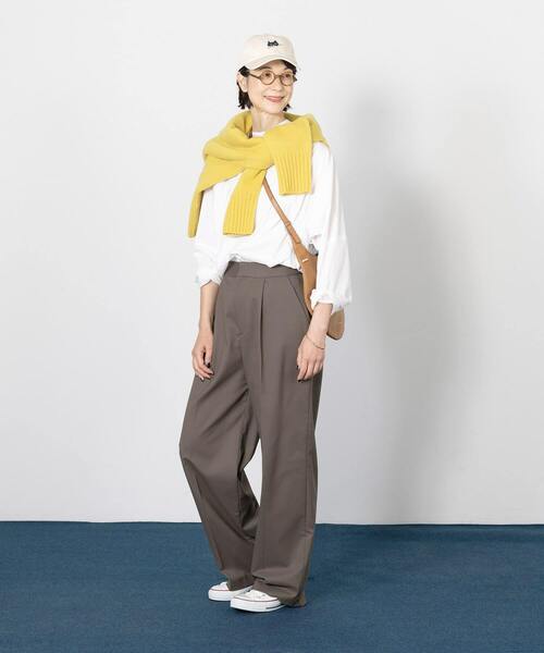 conges payes ADIEU TRISTESSE(コンジェ ペイエ アデュートリステス)の「香菜子さんコラボレーションシャツ(シャツ/ブラウス・レディース・グレイッシュベージュ/ブルー/ホワイト・38)」の13枚目の写真