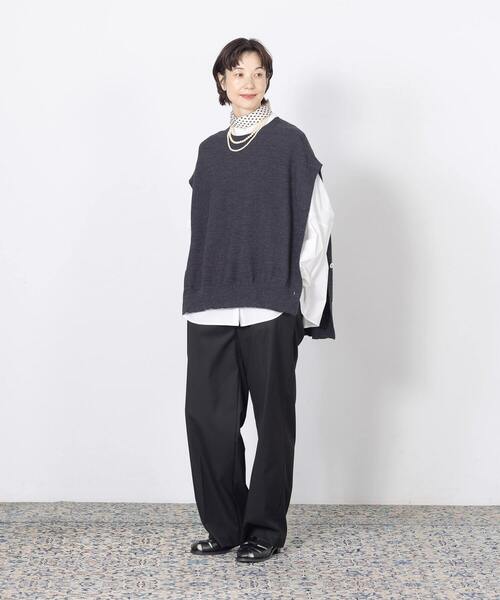 conges payes ADIEU TRISTESSE(コンジェ ペイエ アデュートリステス)の「香菜子さんコラボレーションシャツ(シャツ/ブラウス・レディース・グレイッシュベージュ/ブルー/ホワイト・38)」の14枚目の写真