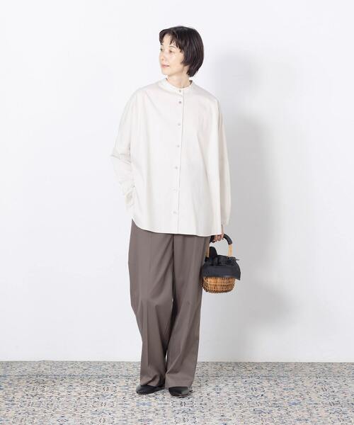 conges payes ADIEU TRISTESSE(コンジェ ペイエ アデュートリステス)の「香菜子さんコラボレーションシャツ(シャツ/ブラウス・レディース・グレイッシュベージュ/ブルー/ホワイト・38)」の16枚目の写真