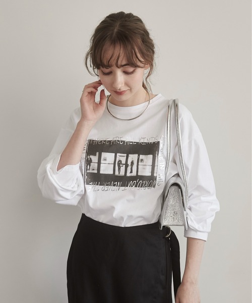 ANGIE(アンジー)の「フォト メタリック ロゴ ロンT(Tシャツ/カットソー・レディース・ホワイト×ゴールド/ホワイト×シルバー/ダークグレー・FREE)」の21枚目の写真