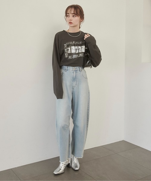 ANGIE(アンジー)の「フォト メタリック ロゴ ロンT(Tシャツ/カットソー・レディース・ホワイト×ゴールド/ホワイト×シルバー/ダークグレー・FREE)」の8枚目の写真