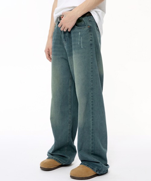 WESTBOY(ウエストボーイ)の「ルーズバギーウォッシュドデニムパンツ/セミワイドデニムパンツ WO24W1PT02【WB ORIGINALS】(デニムパンツ・メンズ・ブルー・XL/M/L)」の4枚目の写真