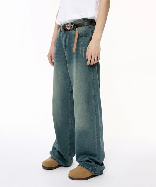 WESTBOY(ウエストボーイ)の「ルーズバギーウォッシュドデニムパンツ/セミワイドデニムパンツ WO24W1PT02【WB ORIGINALS】(デニムパンツ・メンズ・ブルー・XL/M/L)」の6枚目の写真