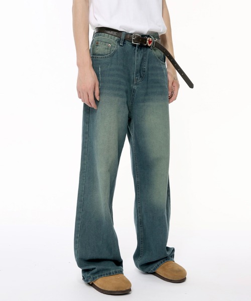 WESTBOY(ウエストボーイ)の「ルーズバギーウォッシュドデニムパンツ/セミワイドデニムパンツ WO24W1PT02【WB ORIGINALS】(デニムパンツ・メンズ・ブルー・XL/M/L)」の7枚目の写真
