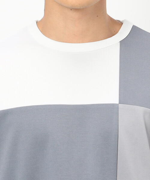 COMME CA ISM(コムサイズム)の「カラーブロック パッチワーク クルーネックTシャツ(長袖)(Tシャツ/カットソー・メンズ・ベージュ/ホワイト/ブラック・LARGE/MEDIUM)」の13枚目の写真