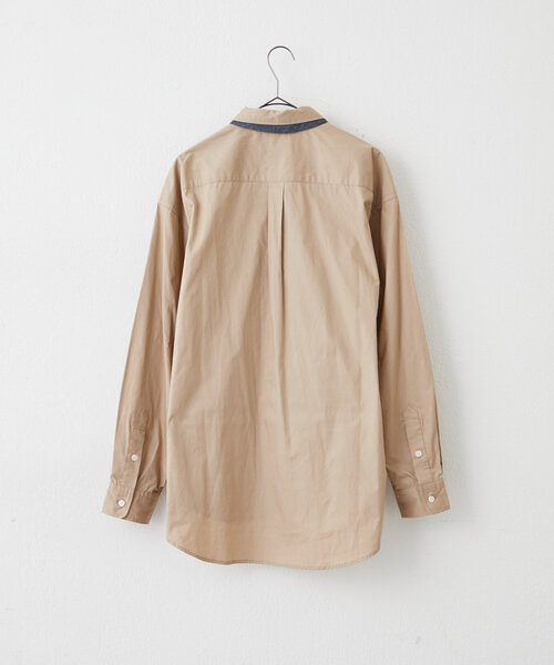 WHIMSIC（ウィムジック）の「【UNISEX】ネクタイ付きレギュラーカラ―シャツ（シャツ/ブラウス・レディース・ブルー/ピンク/ベージュ・FREE）」の5枚目の写真